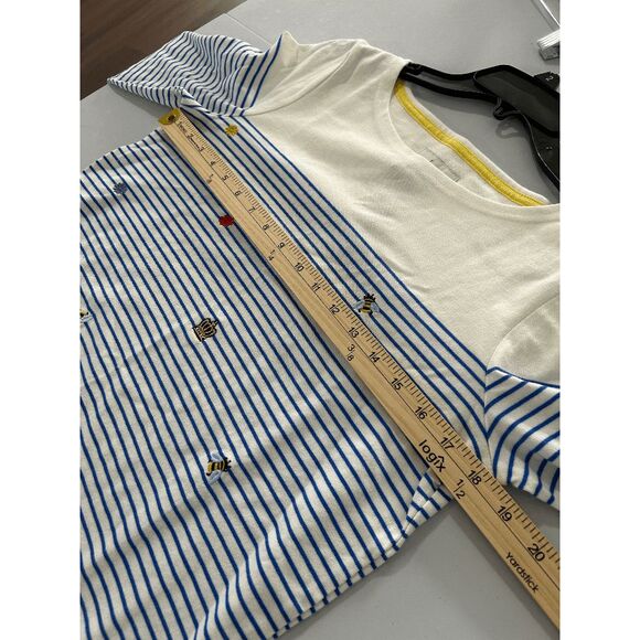 Joules Women's Harbour Embroidered Long Sleeve T-Shirt, Bees Stripe Embroidery 6 - Picture 5 of 12